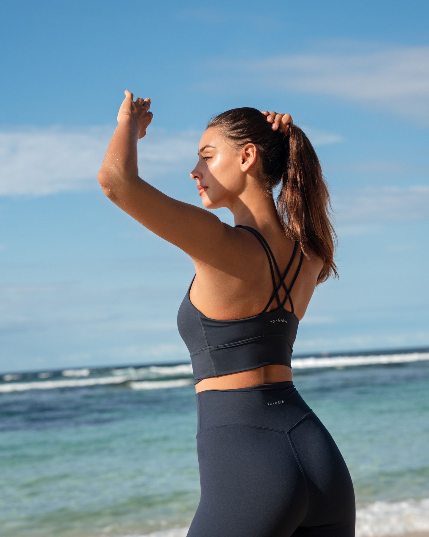 Cross Back Bra - Deep Ocean Blue