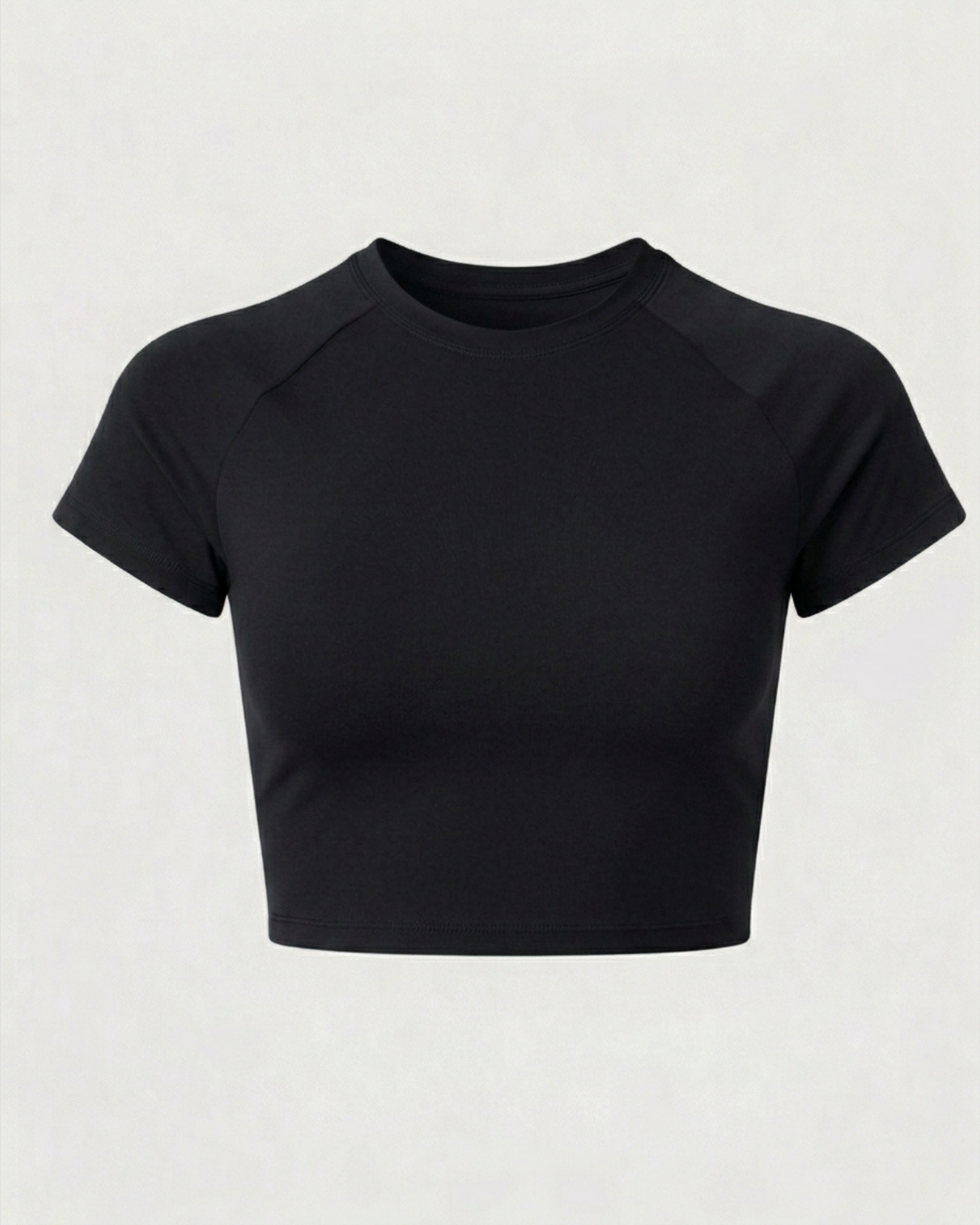 Short Sleeve Crop Top - Black