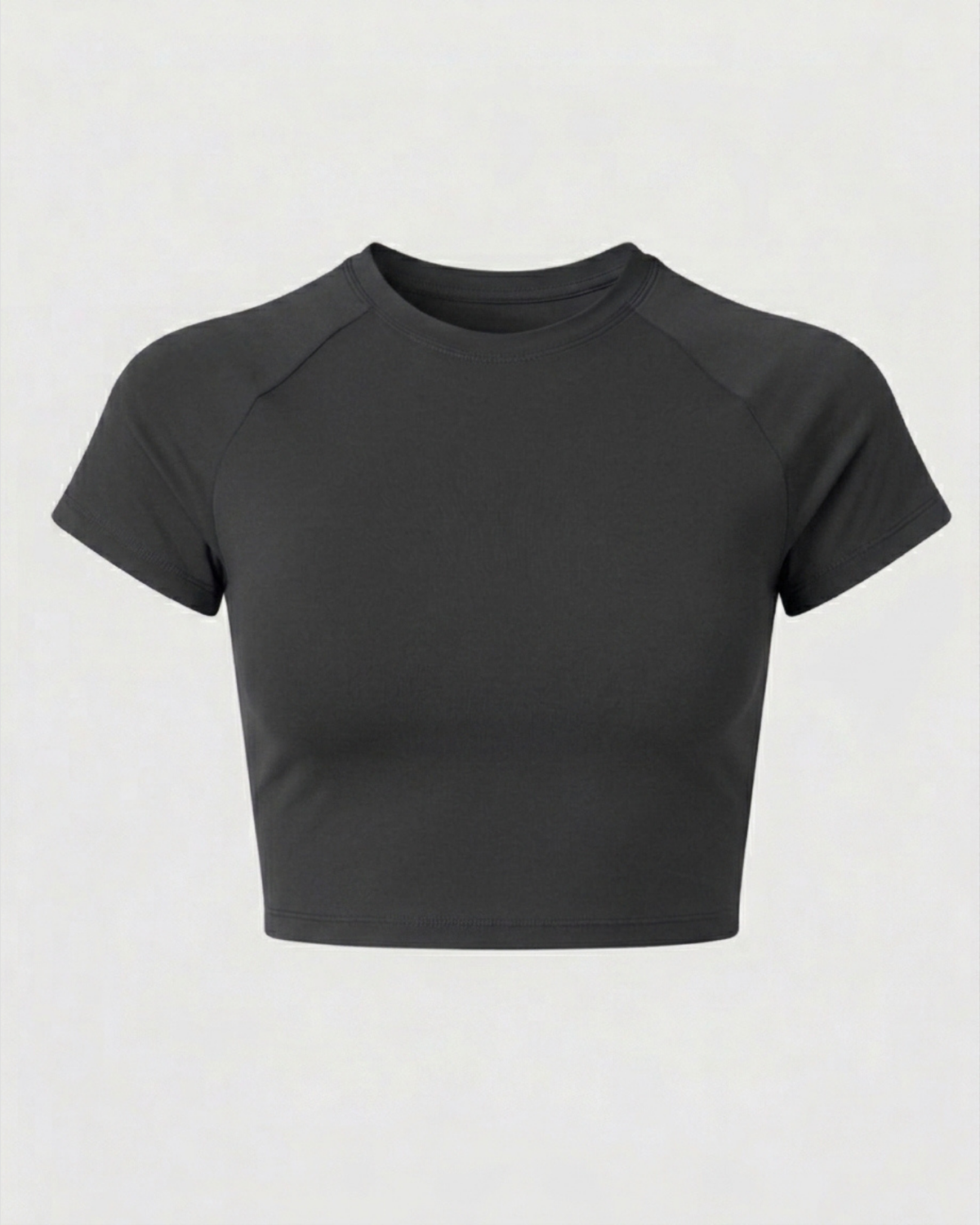 Short Sleeve Crop Top - Anthracite