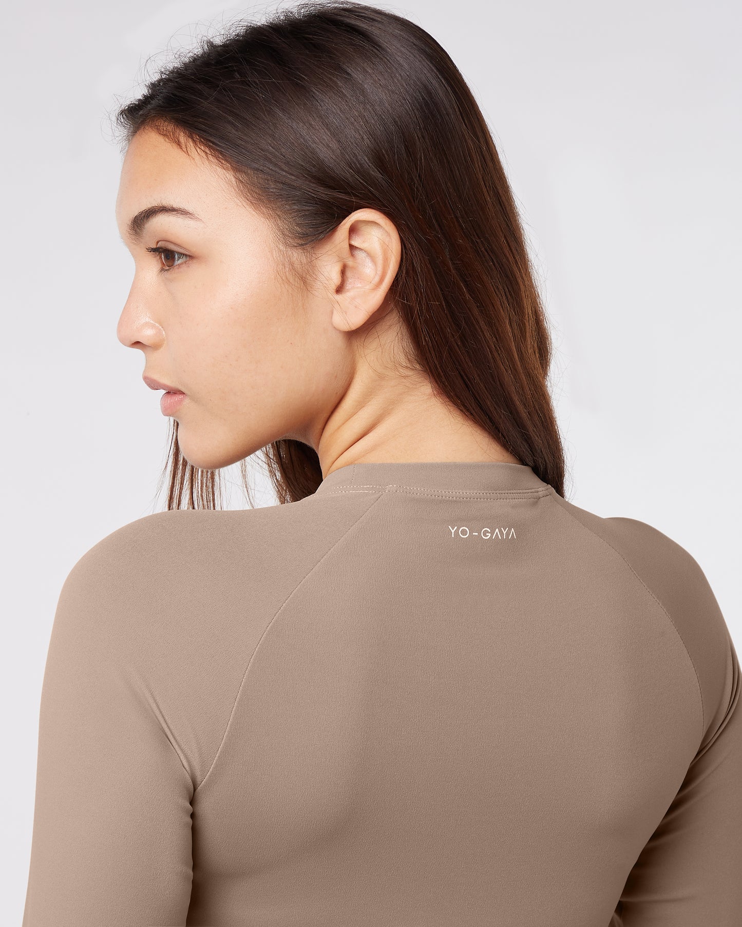 Long Sleeve Crop Top - Sandy Beige