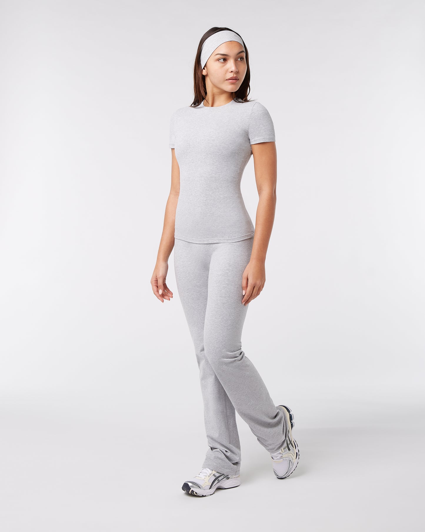 Lounge Short Sleeve Top - Grey Melange