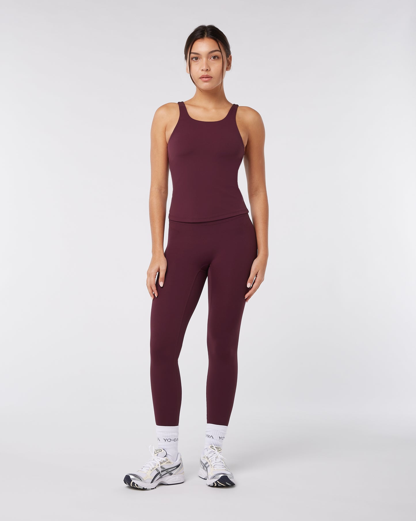 Sculpting High Neck Top - Midnight Red