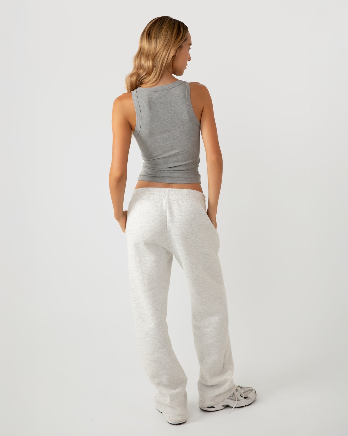 Ribbed Tank Top - Grey Melange