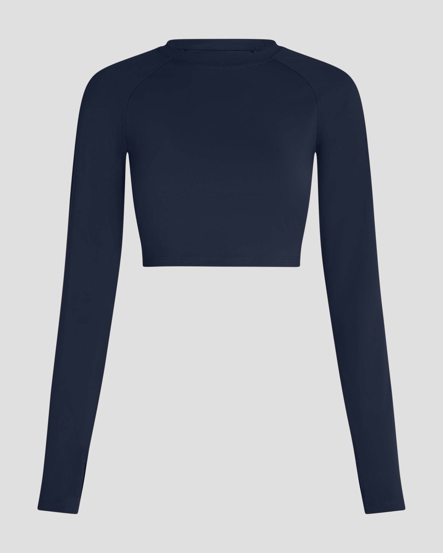 Long Sleeve Crop Top - Deep Ocean Blue