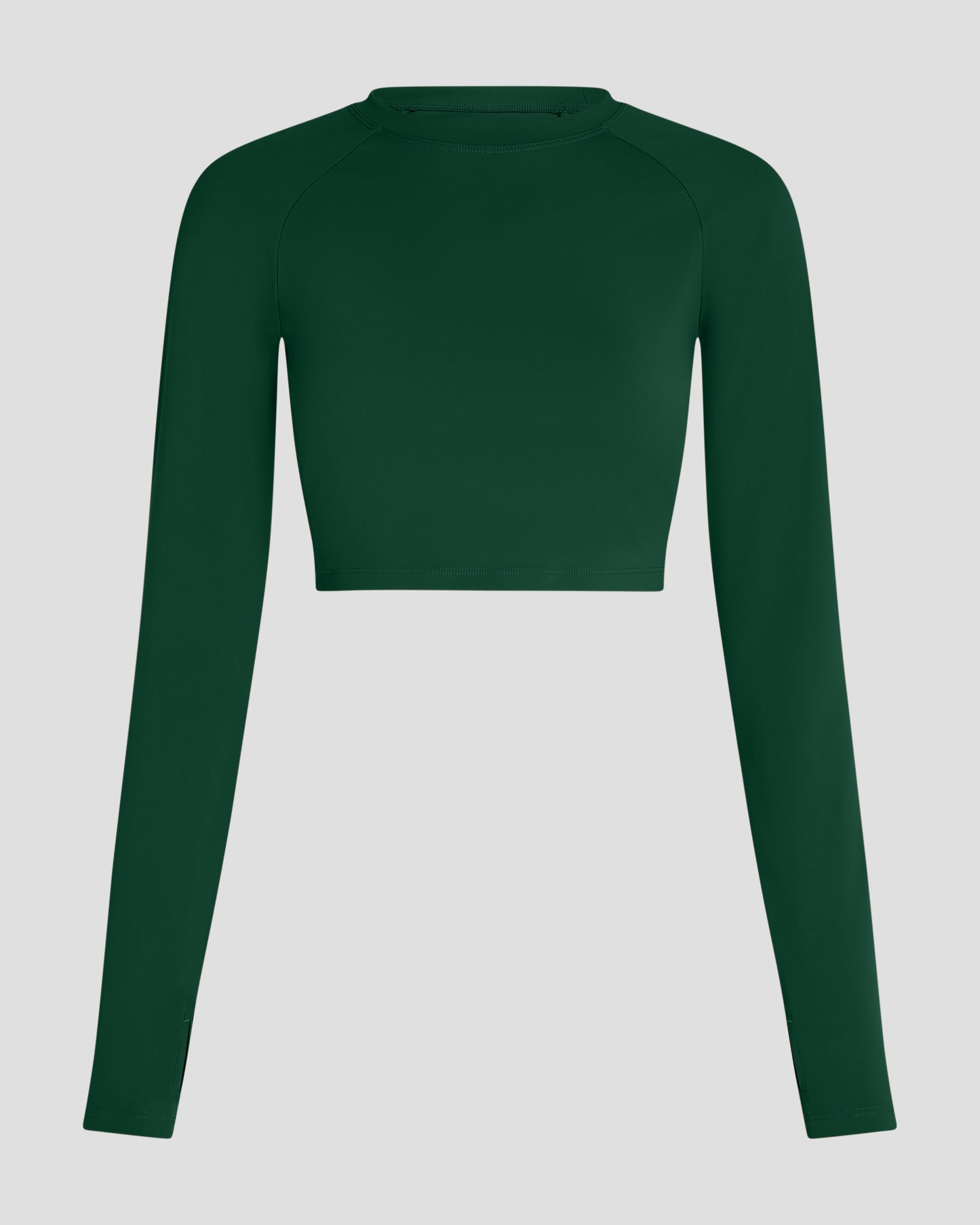 Long Sleeve Crop Top - Jungle Green