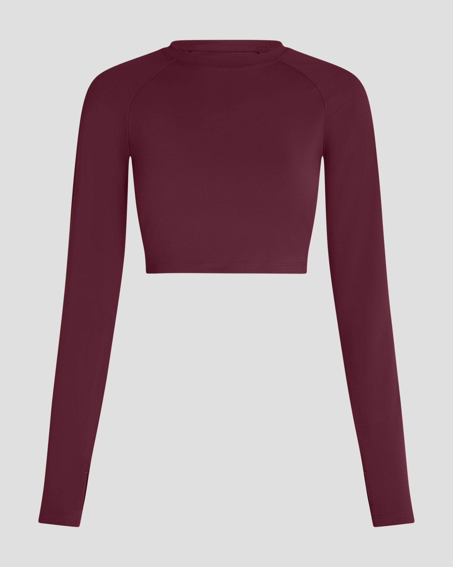 Long Sleeve Crop Top - Midnight Red