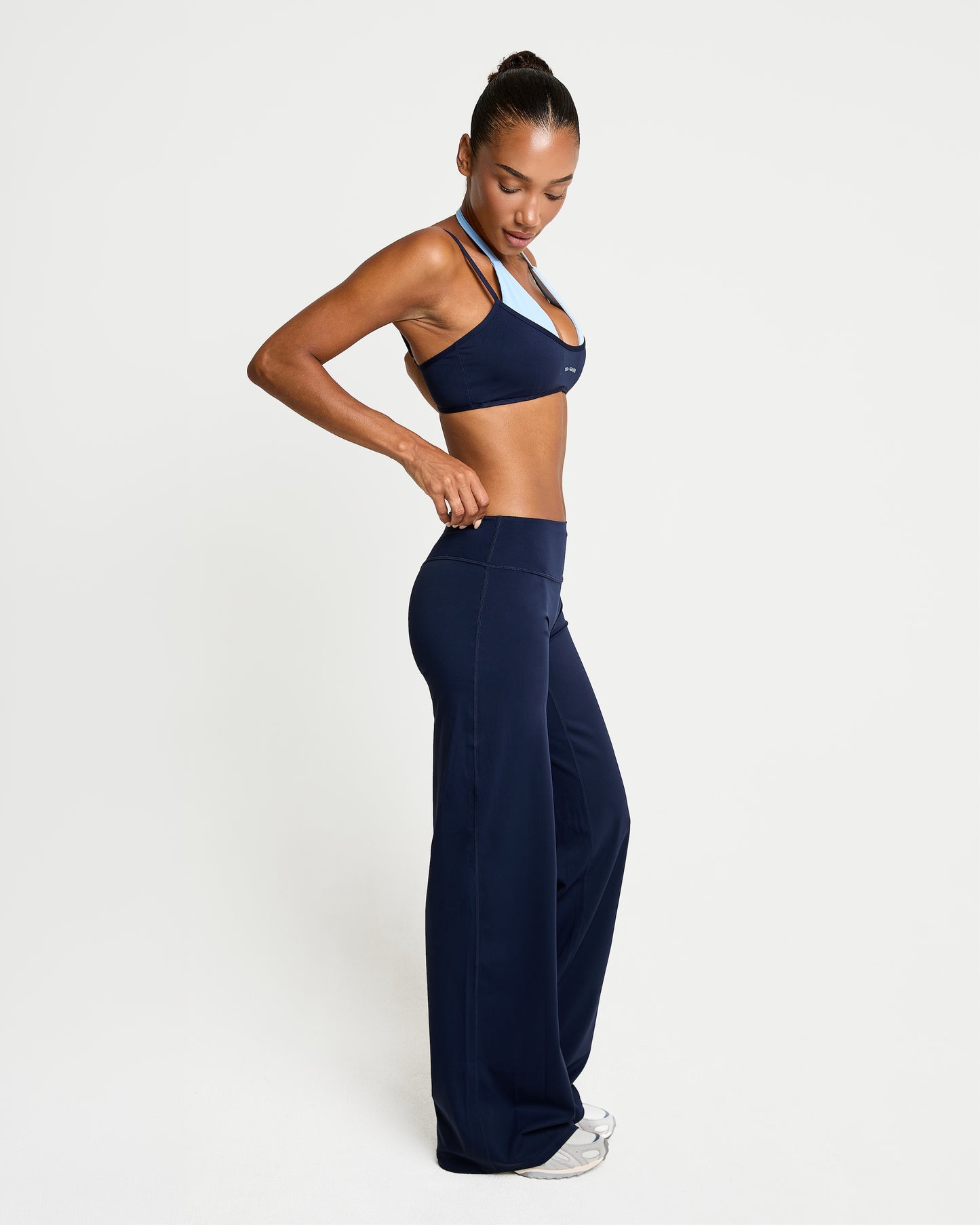 Layered Halter Bra - Navy Blue / Sky Blue