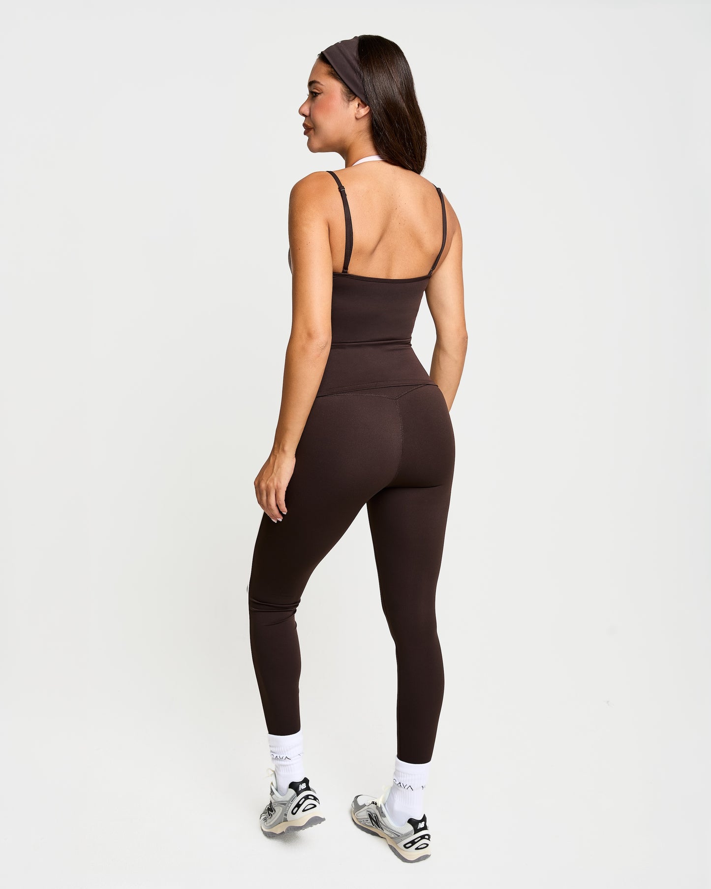 Stripe Sculpt Legging - Coffee Bean